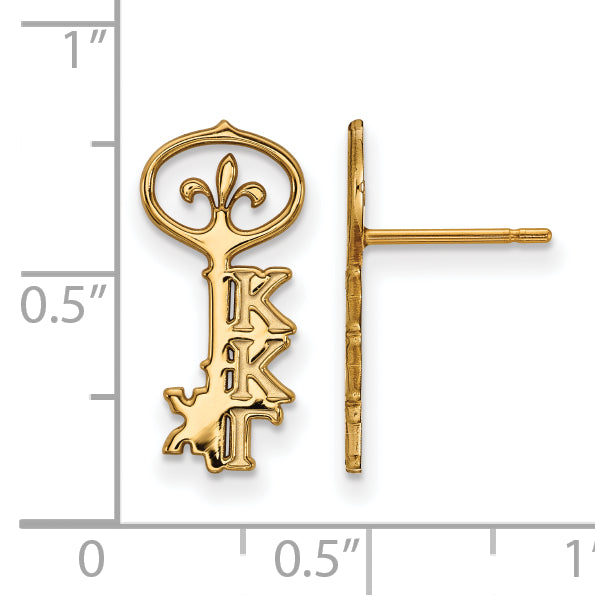 Gold Plated Sterling Silver Logoart Kappa Gamma Sorority Symbol Extra Small Post Earrings