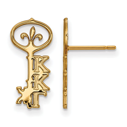 Gold Plated Sterling Silver Logoart Kappa Gamma Sorority Symbol Extra Small Post Earrings
