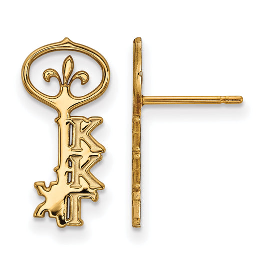 Gold Plated Sterling Silver Logoart Kappa Gamma Sorority Symbol Extra Small Post Earrings