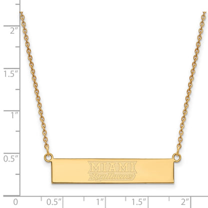 Gold Plated Ss Gp Logoart Miami University Small Bar Necklace