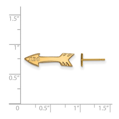 Gold Plated Sterling Silver Logoart Pi Beta Phi Sorority Symbol Extra Small Post Earrings