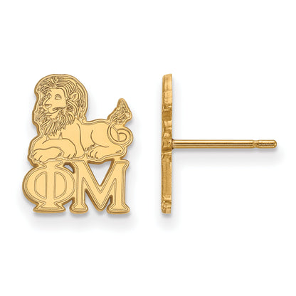 Gold Plated Sterling Silver Logoart Phi Mu Sorority Symbol Extra Small Post Earrings