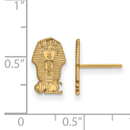 Gold Plated Sterling Silver Logoart Phi Sigma Sorority Symbol Extra Small Post Earrings