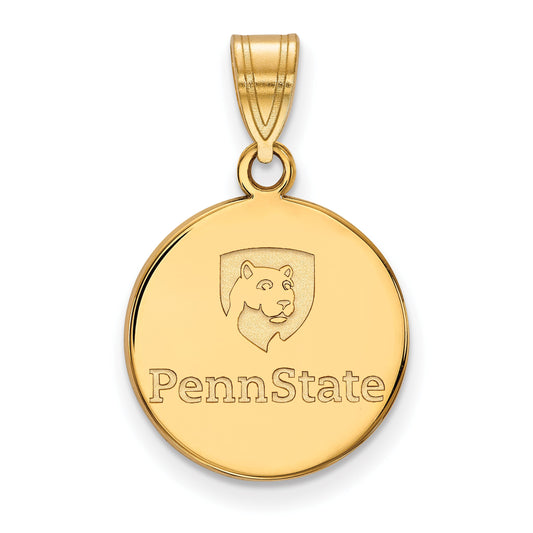 14K Yellow Gold Logoart Penn State University Medium Disc Pendant