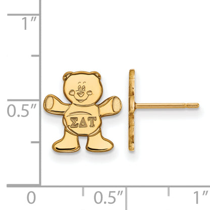 Gold Plated Sterling Silver Logoart Sigma Delta Tau Sorority Symbol Extra Small Post Earrings