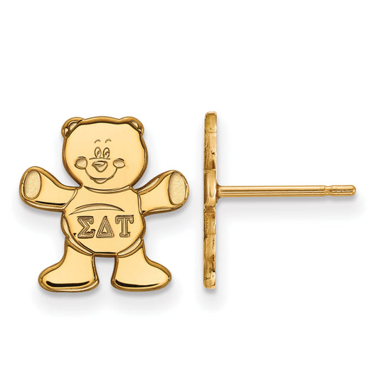 Gold Plated Sterling Silver Logoart Sigma Delta Tau Sorority Symbol Extra Small Post Earrings
