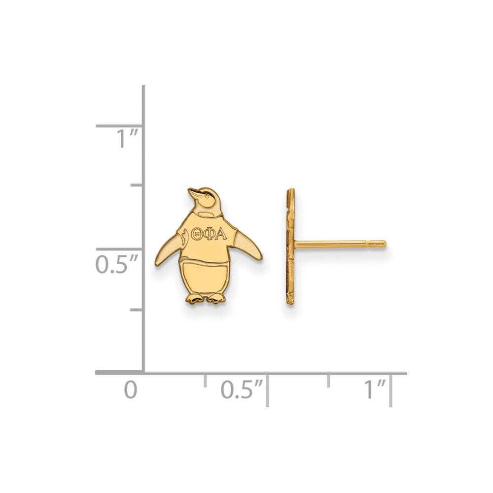Gold Plated Sterling Silver Logoart Theta Phi Alpha Sorority Symbol Extra Small Post Earrings