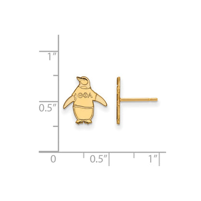 Gold Plated Sterling Silver Logoart Theta Phi Alpha Sorority Symbol Extra Small Post Earrings