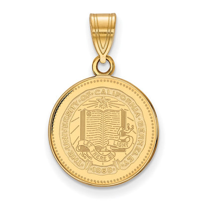 Gold Plated Sterling Silver Logoart University Of California Berkeley Medium Crest Pendant