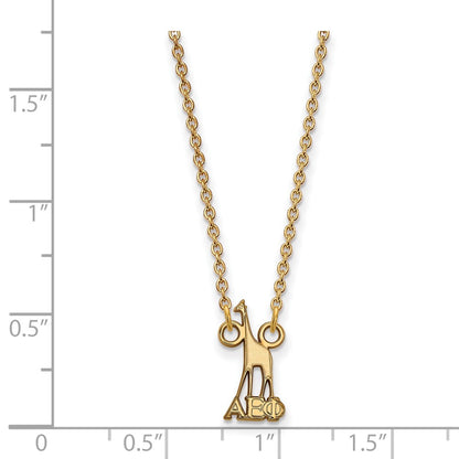 Gold Plated Sterling Silver Logoart Alpha Epsilon Phi Sorority Symbol Extra Small Pendant 18 Inch Necklace