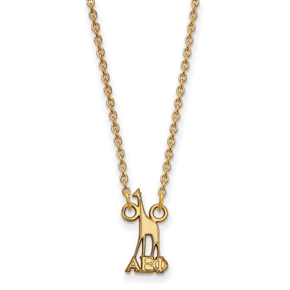 Gold Plated Sterling Silver Logoart Alpha Epsilon Phi Sorority Symbol Extra Small Pendant 18 Inch Necklace
