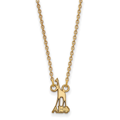 Gold Plated Sterling Silver Logoart Alpha Epsilon Phi Sorority Symbol Extra Small Pendant 18 Inch Necklace