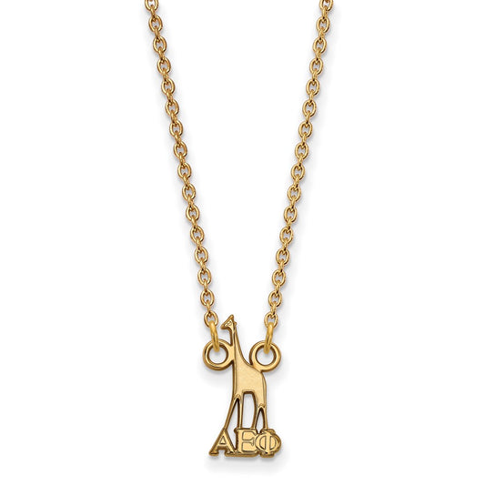 Gold Plated Sterling Silver Logoart Alpha Epsilon Phi Sorority Symbol Extra Small Pendant 18 Inch Necklace