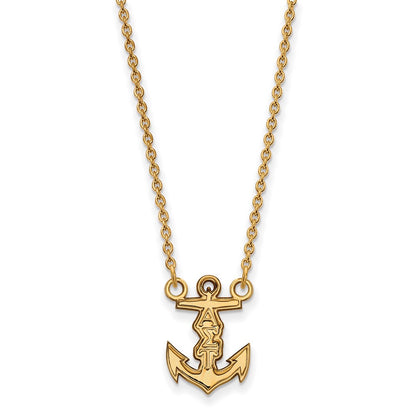 Gold Plated Sterling Silver Logoart Alpha Sigma Tau Sorority Symbol Extra Small Pendant 18 Inch Necklace