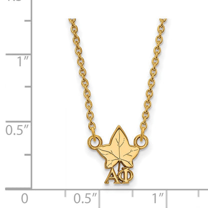 Gold Plated Sterling Silver Logoart Alpha Phi Sorority Symbol Extra Small Pendant 18 Inch Necklace