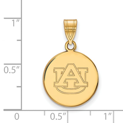 14K Yellow Gold Logoart Auburn University Medium Disc Pendant
