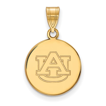 10K Yellow Gold Logoart Auburn University Medium Disc Pendant