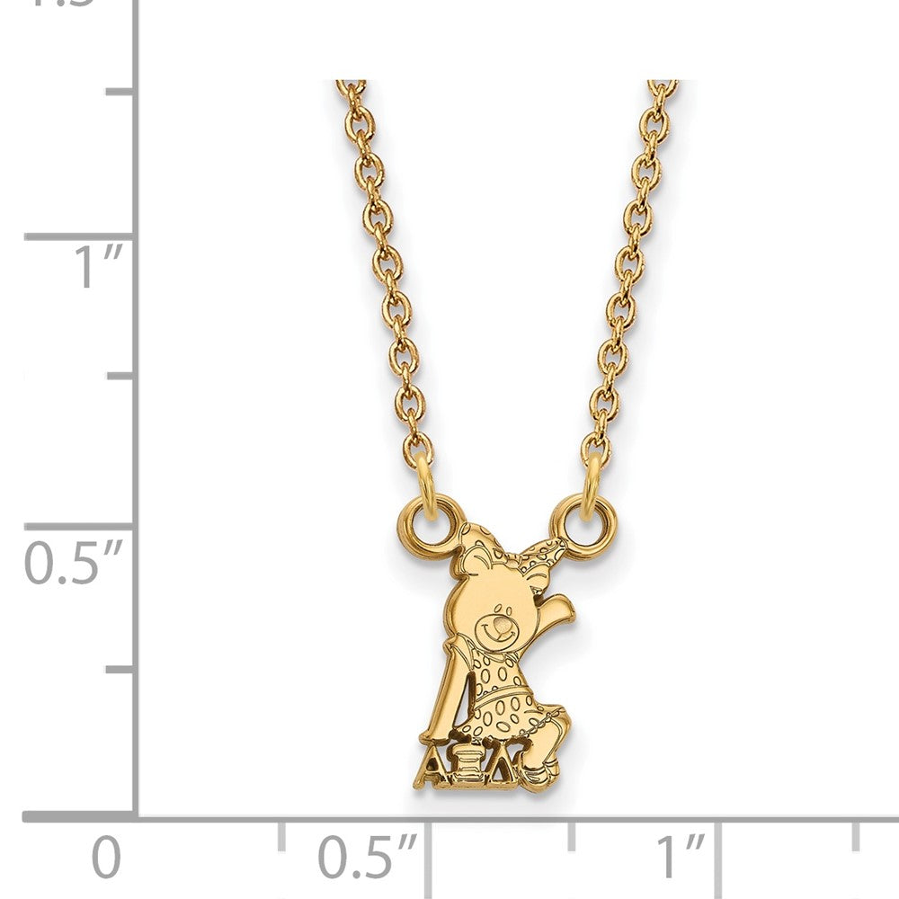 Gold Plated Sterling Silver Logoart Alpha Xi Delta Sorority Symbol Extra Small Pendant 18 Inch Necklace
