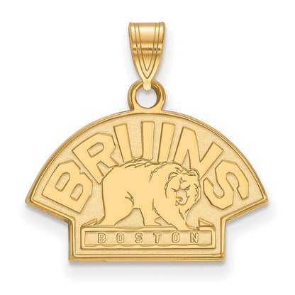 Gold Plated Sterling Silver Nhl Logoart Boston Bruins Small Pendant