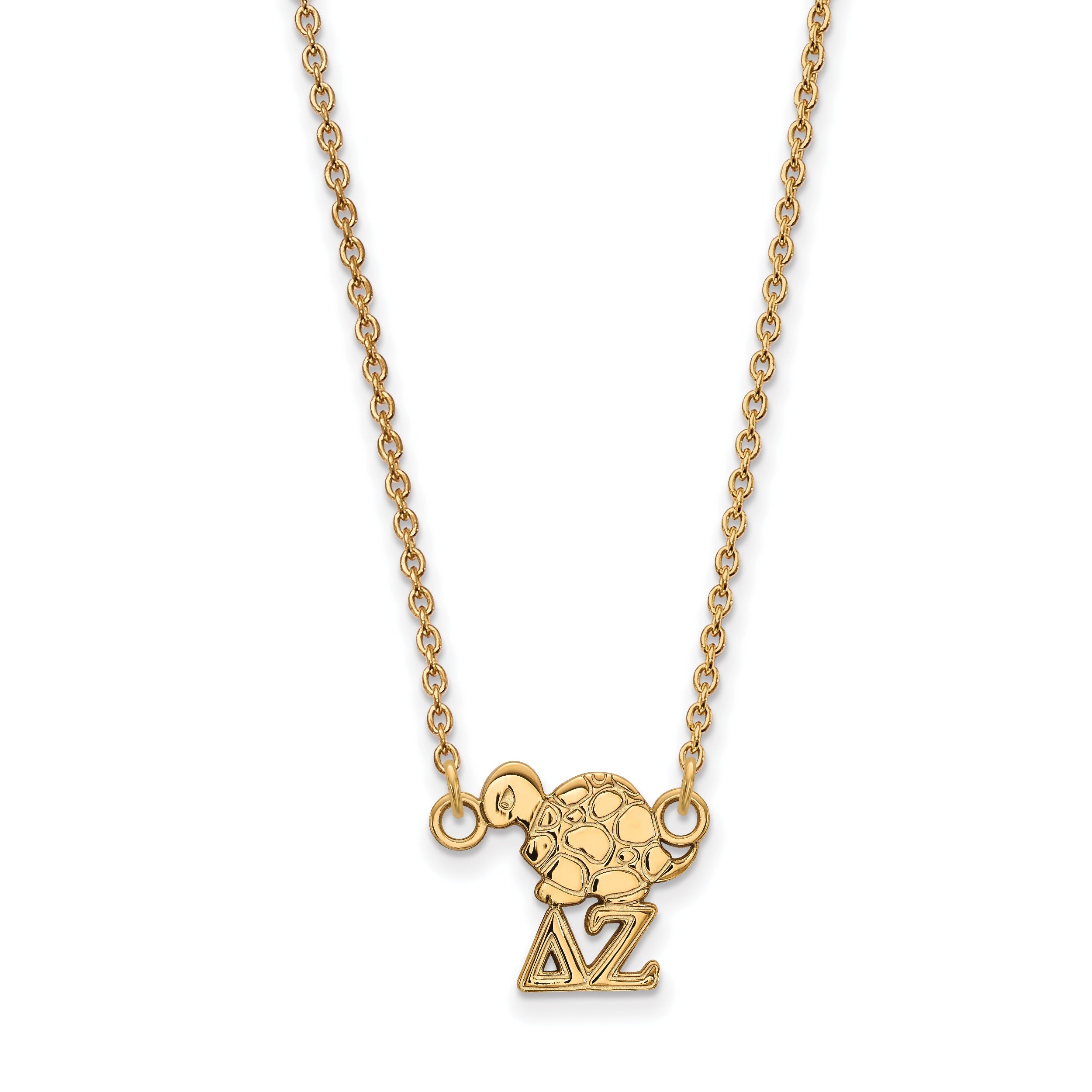 Gold Plated Sterling Silver Logoart Delta Zeta Sorority Symbol Extra Small Pendant 18 Inch Necklace