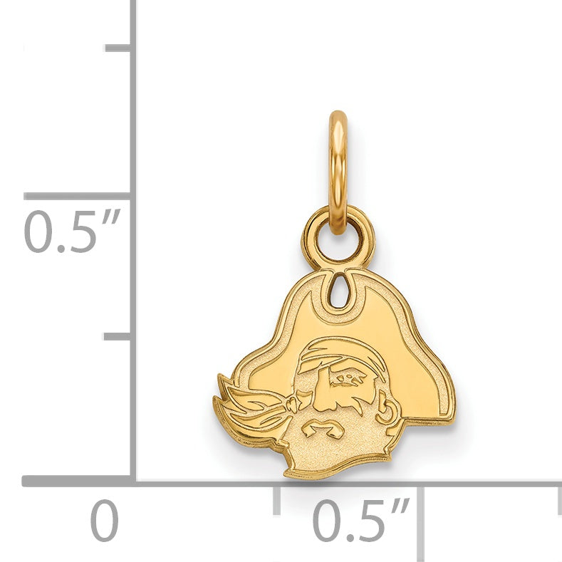 Gold Plated Sterling Silver Logoart East Carolina University Pirate Extra Small Pendant