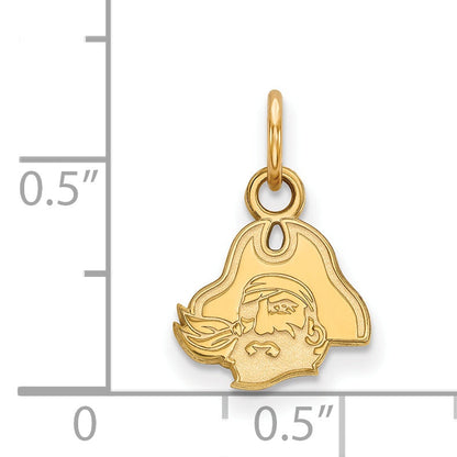 Gold Plated Sterling Silver Logoart East Carolina University Pirate Extra Small Pendant