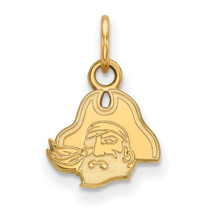10K Yellow Gold Logoart East Carolina University Pirate Extra Small Pendant