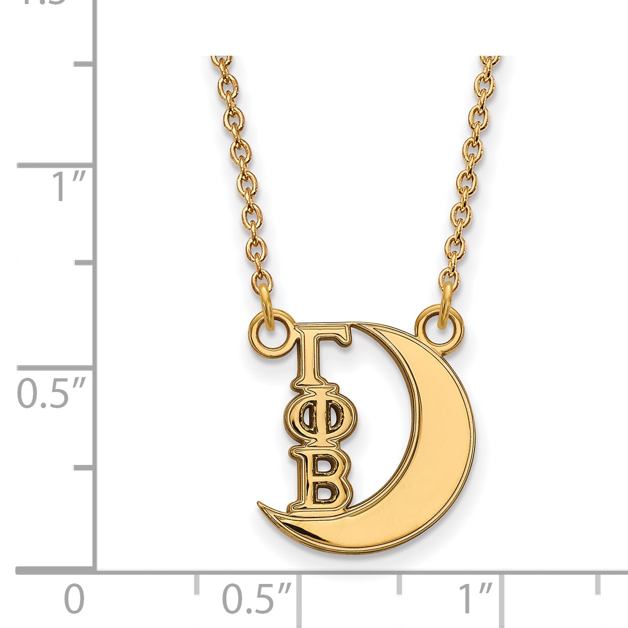 Gold Plated Sterling Silver Logoart Gamma Phi Beta Sorority Symbol Extra Small Pendant 18 Inch Necklace