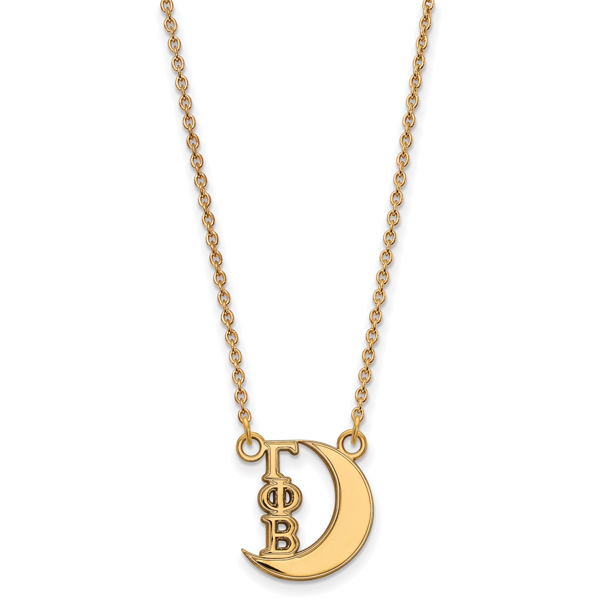 Gold Plated Sterling Silver Logoart Gamma Phi Beta Sorority Symbol Extra Small Pendant 18 Inch Necklace