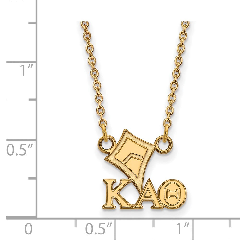 Gold Plated Sterling Silver Logoart Kappa Alpha Theta Sorority Symbol Extra Small Pendant 18 Inch Necklace