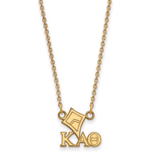 Gold Plated Sterling Silver Logoart Kappa Alpha Theta Sorority Symbol Extra Small Pendant 18 Inch Necklace