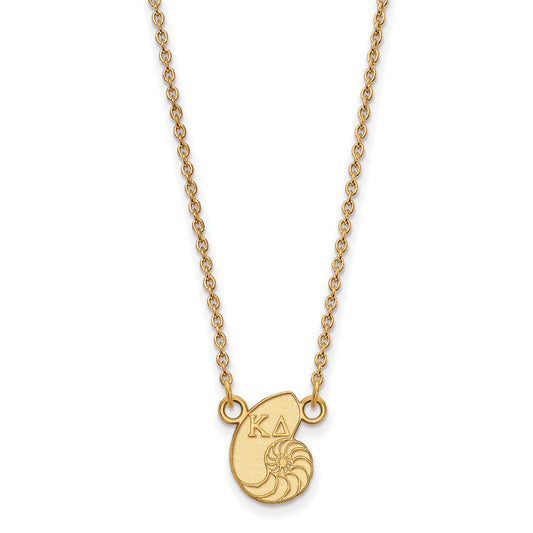 Gold Plated Sterling Silver Logoart Kappa Delta Sorority Symbol Extra Small Pendant 18 Inch Necklace