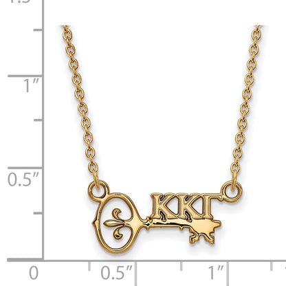 Gold Plated Sterling Silver Logoart Kappa Gamma Sorority Symbol Extra Small Pendant 18 Inch Necklace
