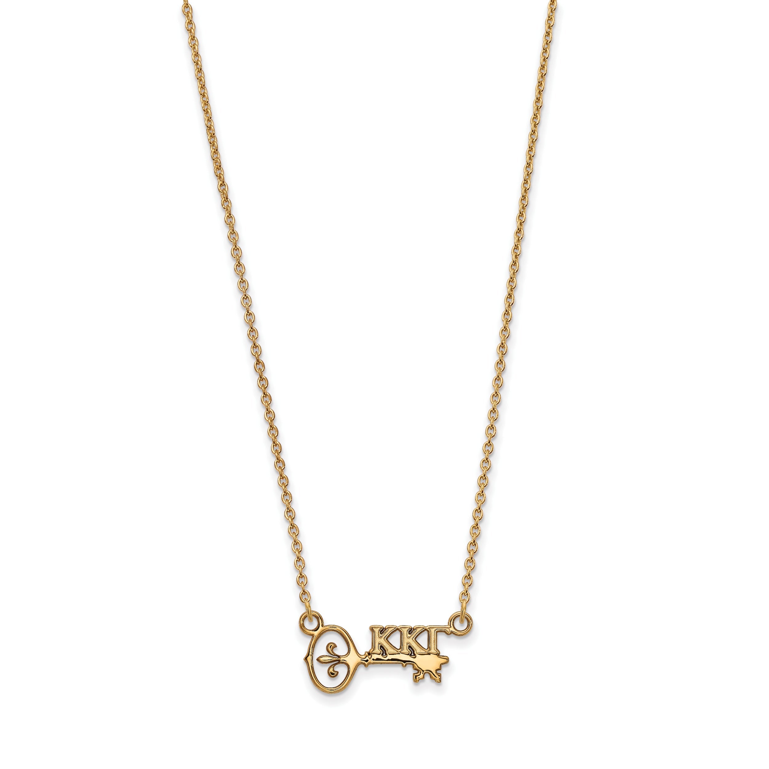 Gold Plated Sterling Silver Logoart Kappa Gamma Sorority Symbol Extra Small Pendant 18 Inch Necklace