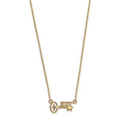 Gold Plated Sterling Silver Logoart Kappa Gamma Sorority Symbol Extra Small Pendant 18 Inch Necklace