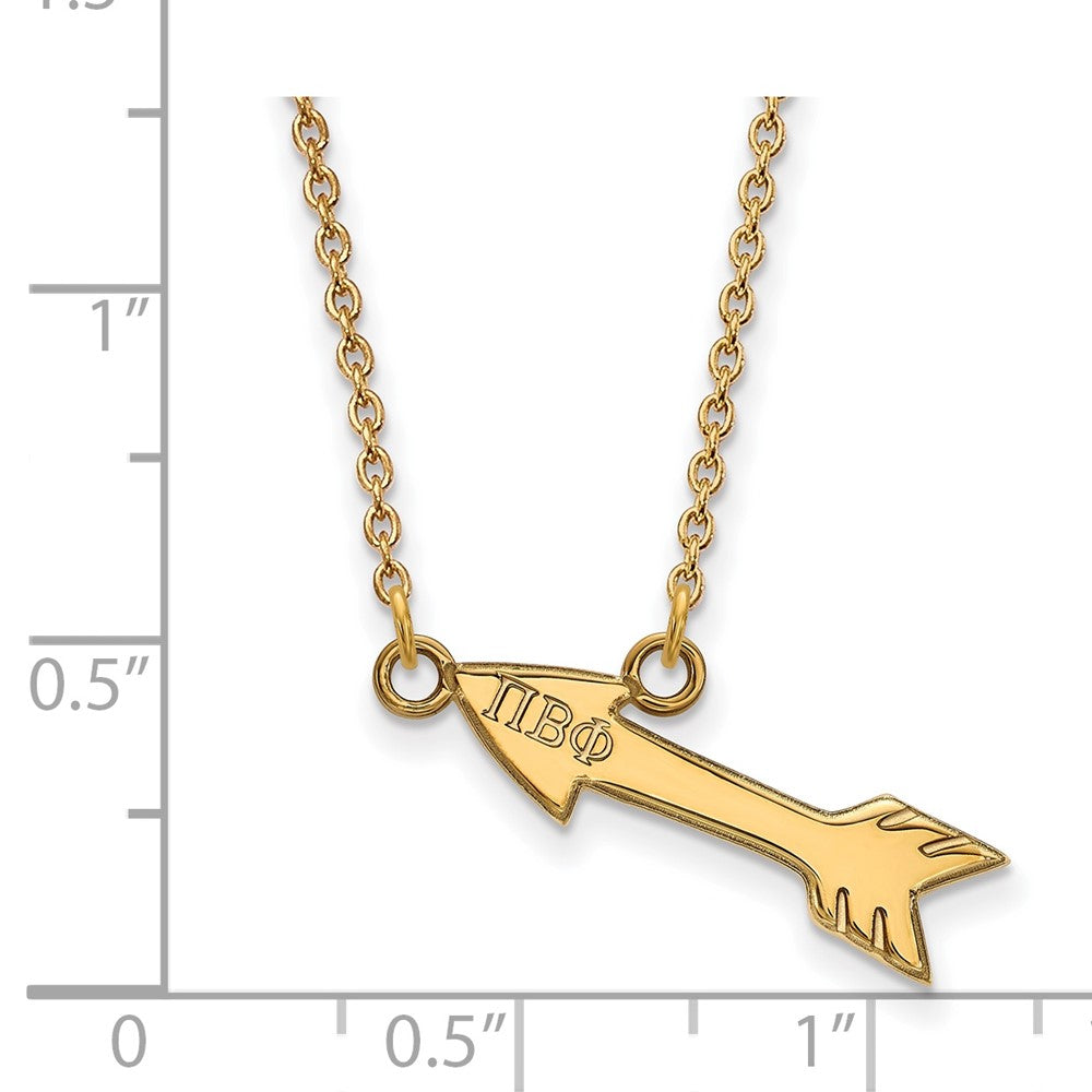 Gold Plated Sterling Silver Logoart Pi Beta Phi Sorority Symbol Extra Small Pendant 18 Inch Necklace