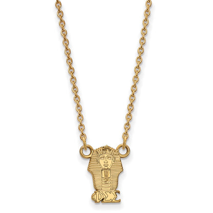 Gold Plated Sterling Silver Logoart Phi Sigma Sorority Symbol Extra Small Pendant 18 Inch Necklace