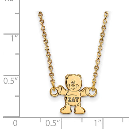 Gold Plated Sterling Silver Logoart Sigma Delta Tau Sorority Symbol Extra Small Pendant 18 Inch Necklace