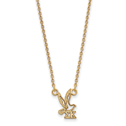 Gold Plated Sterling Silver Logoart Sigma Kappa Sorority Symbol Extra Small Pendant 18 Inch Necklace