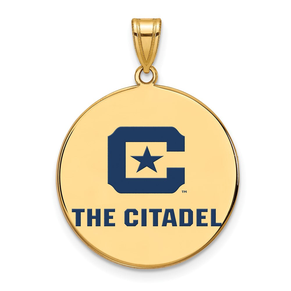 Gold Plated Sterling Silver Gp Logoart The Citadel Xl Enamel Pendant