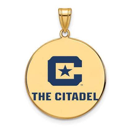 Gold Plated Sterling Silver Gp Logoart The Citadel Xl Enamel Pendant
