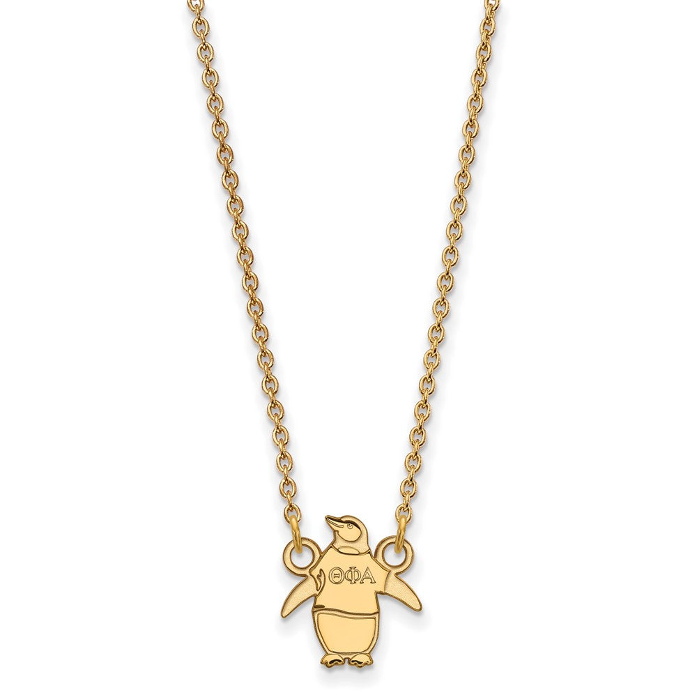 Gold Plated Sterling Silver Logoart Theta Phi Alpha Sorority Symbol Extra Small Pendant 18 Inch Necklace
