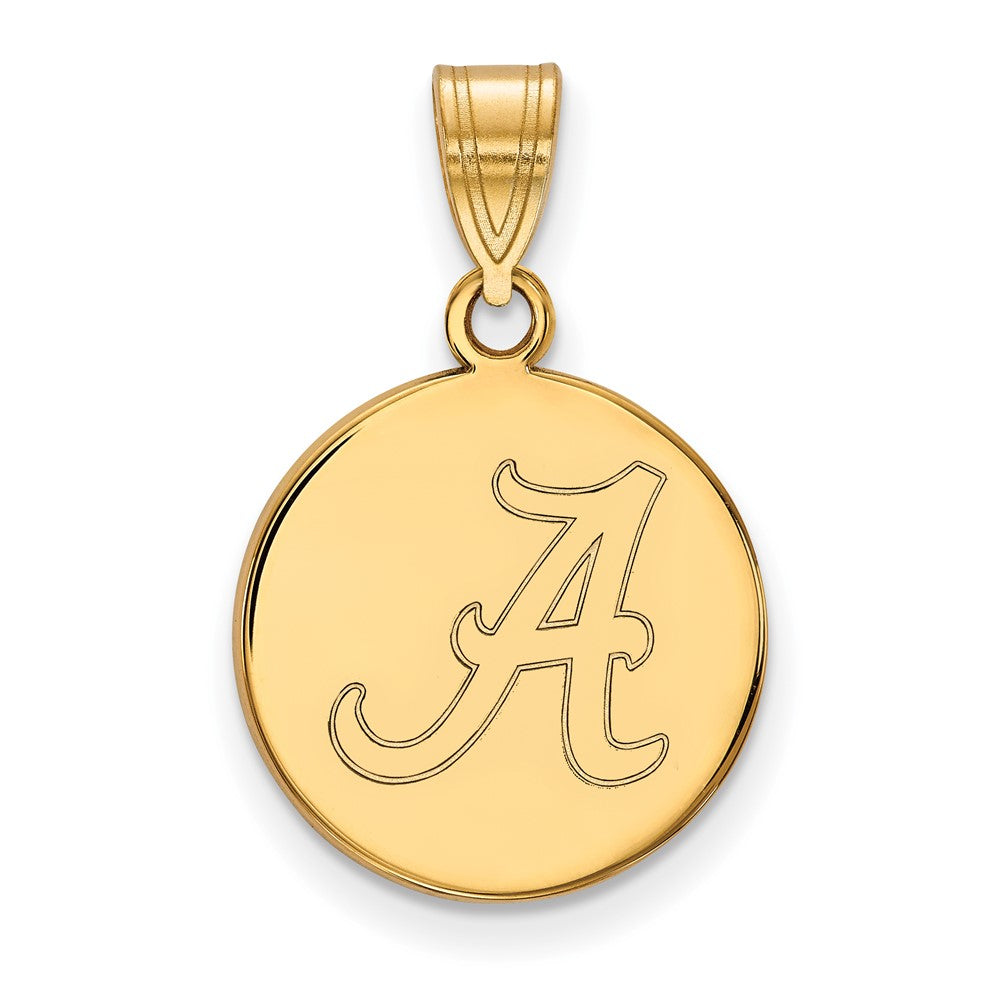 10K Yellow Gold Logoart University Of Alabama Letter A Medium Disc Pendant