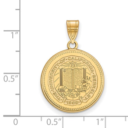 Gold Plated Sterling Silver Logoart University Of California Berkeley Large Crest Pendant