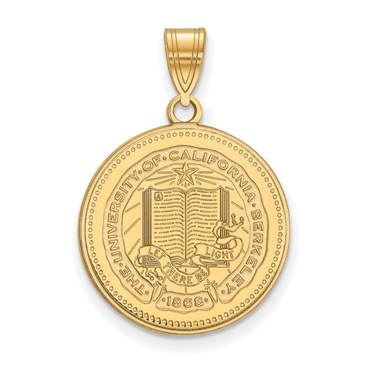 Gold Plated Sterling Silver Logoart University Of California Berkeley Large Crest Pendant