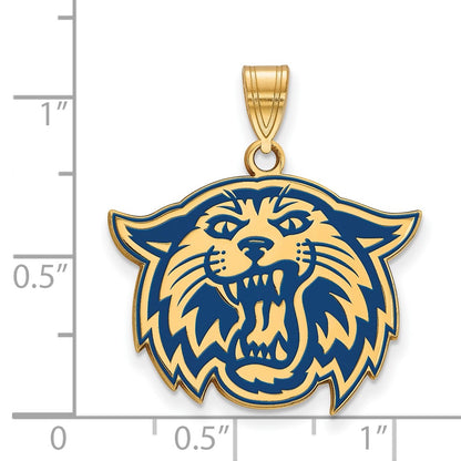 Gold Plated Sterling Silver Logoart Villanova University Wildcat Large Enameled Pendant