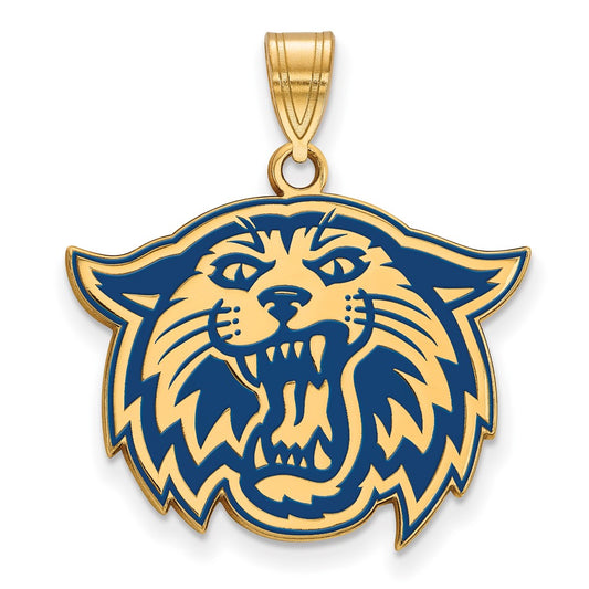 Gold Plated Sterling Silver Logoart Villanova University Wildcat Large Enameled Pendant
