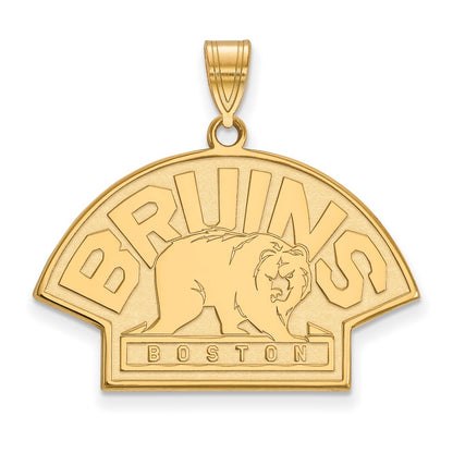 14K Yellow Gold Nhl Logoart Boston Bruins Large Pendant