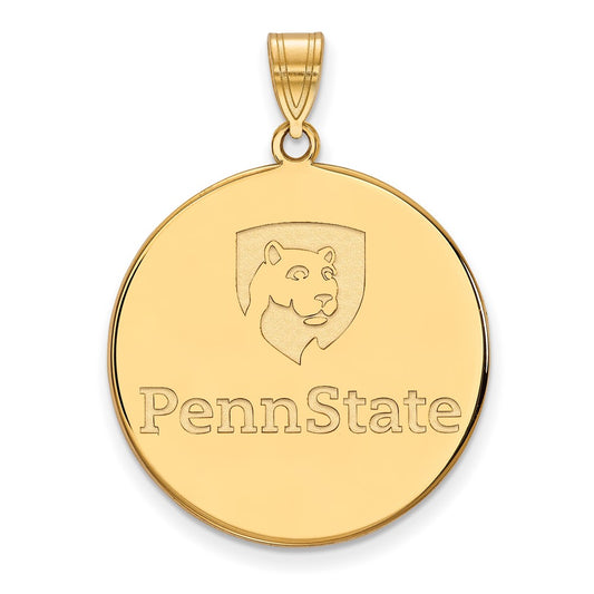 14K Yellow Gold Logoart Penn State University Extra Large Disc Pendant