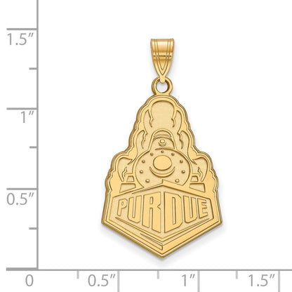 10K Yellow Gold Logoart Purdue University Boilermakers Train Logo Extra Large Pendant
